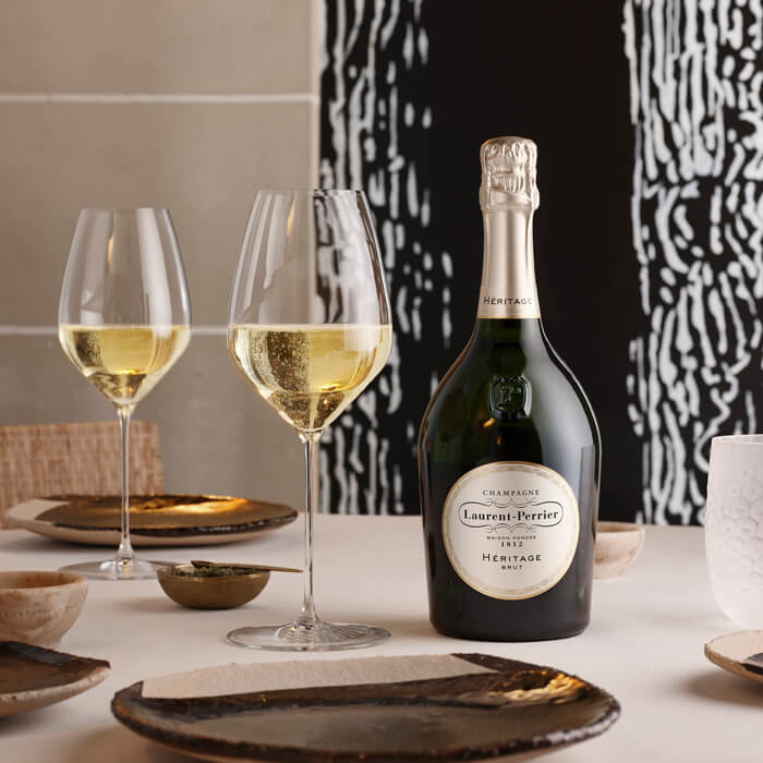 Laurent-Perrier champagne prepared for an evening table